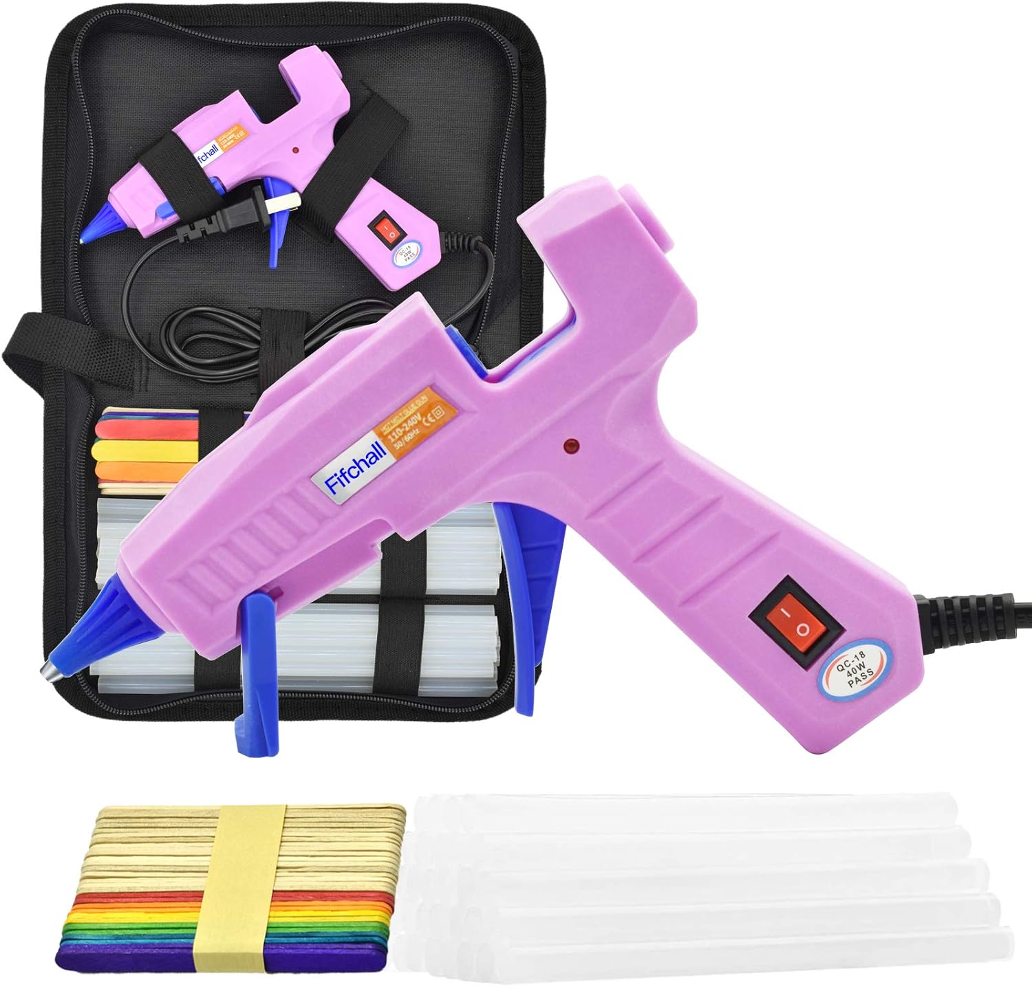 Hot Glue Gun with Glue Sticks, 40W Mini Hot Melt Glue Gun Kit with Wood craft Sticks, High Temp Melting Glue Gun Set with Carry Bag, Glue Gun Mini for Crafts and Arts, School, Home, Sealing : Arts, Crafts & Sewing