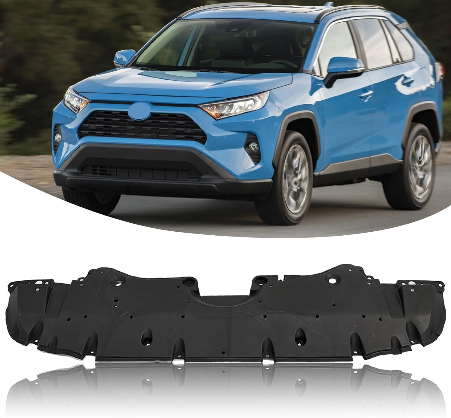 Bewild Front Engine Splash Shield Under Cover Fit for 2019-2023 Toyota RAV4 Replacement for TO1228240, 514410R100