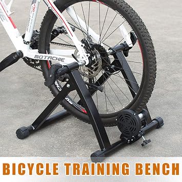 Bike Trainer Stand for Indoor Riding, Bicycle Exercise Training Stand with Magnetic Flywheel,Noise Reduction,5Resistance Settings Stationary Bike Resistance for Road