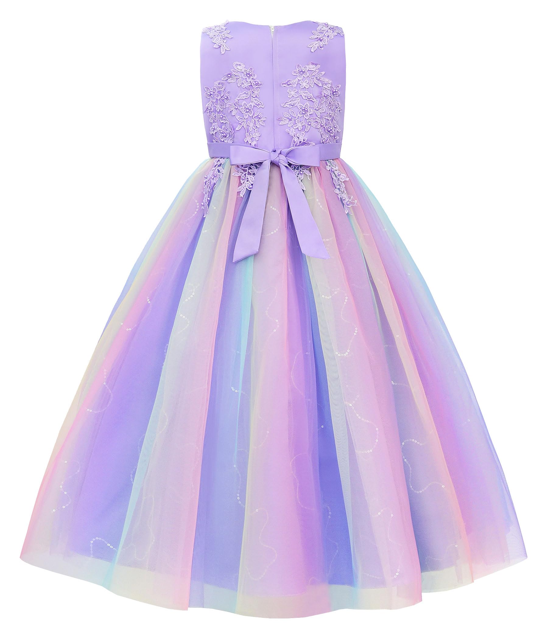 JerrisApparel Vestido Niñas Flores Sin Mangas Dama de Honor Ceremonia