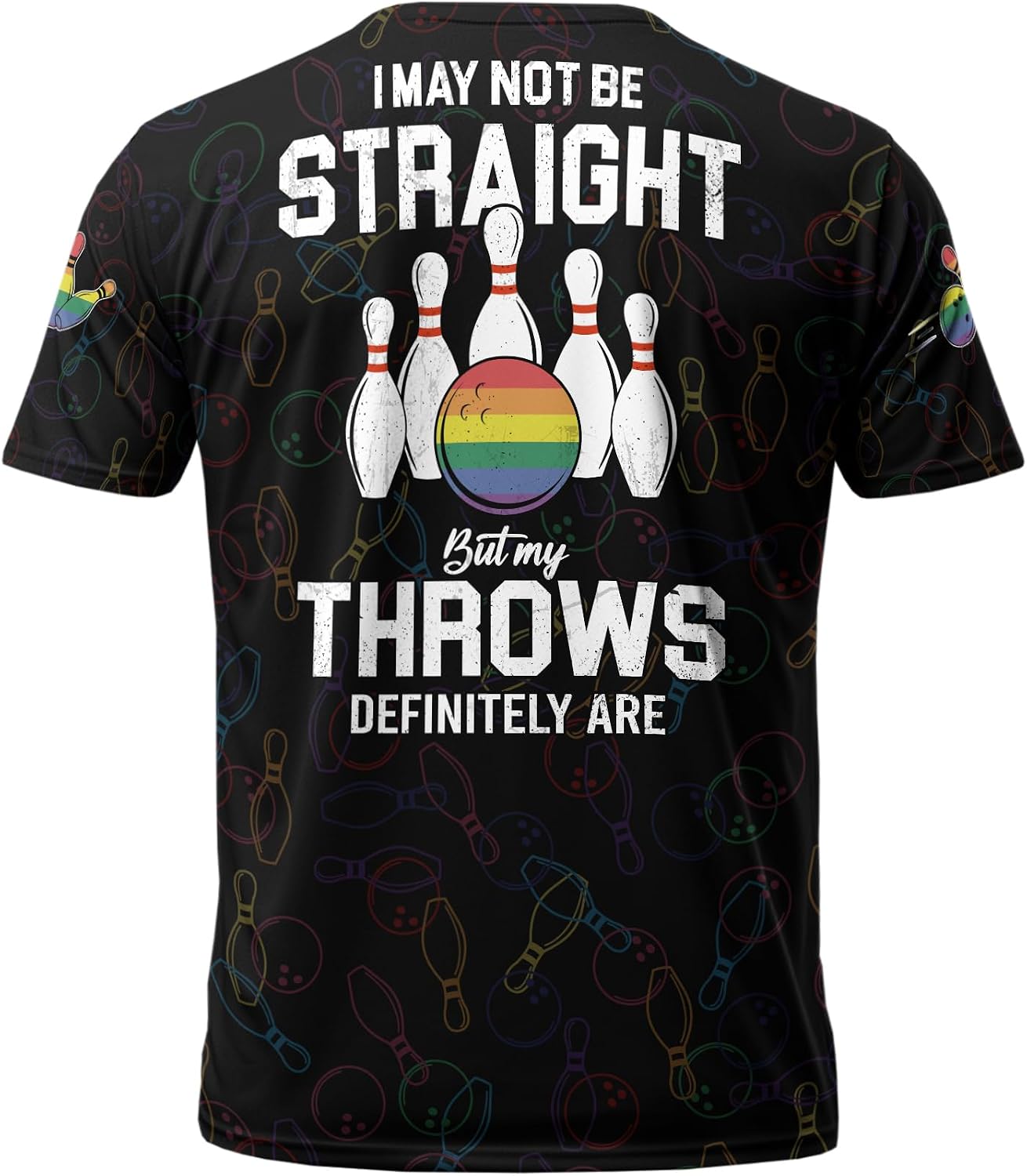 Men's Bowling Short Sleeve Tshirt Custom Bowling Themed Tee Shirt for Husband Print Bowling Team Clothing