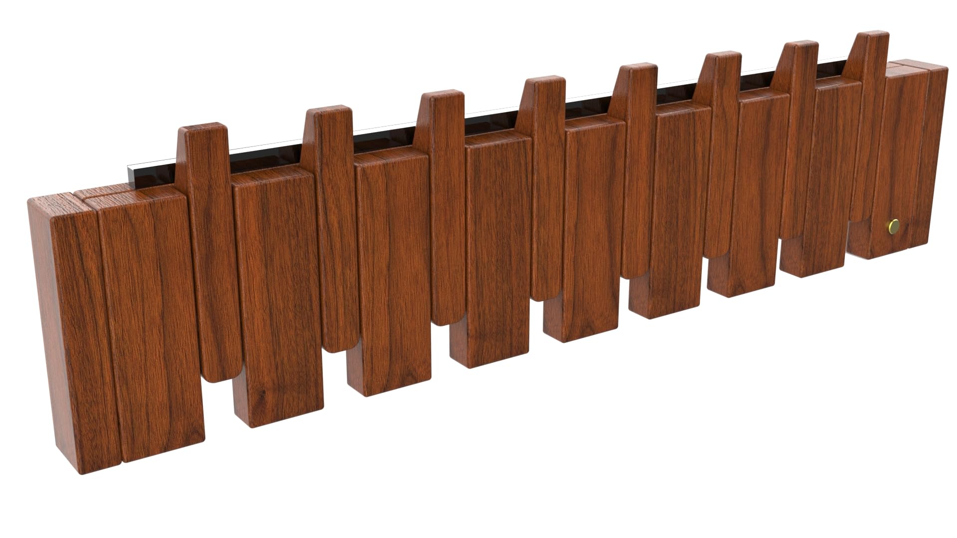 Tlongxia Paint Wood Wall Mounted Coat RackHooks Piano Key Hangers Natural Solid Wood Hanger Non-Woven Fabric Clothes Hangers for Closet, Kitchen, Bedroom, Bathroom, Entryway (Led Walnut, 8Hooks)