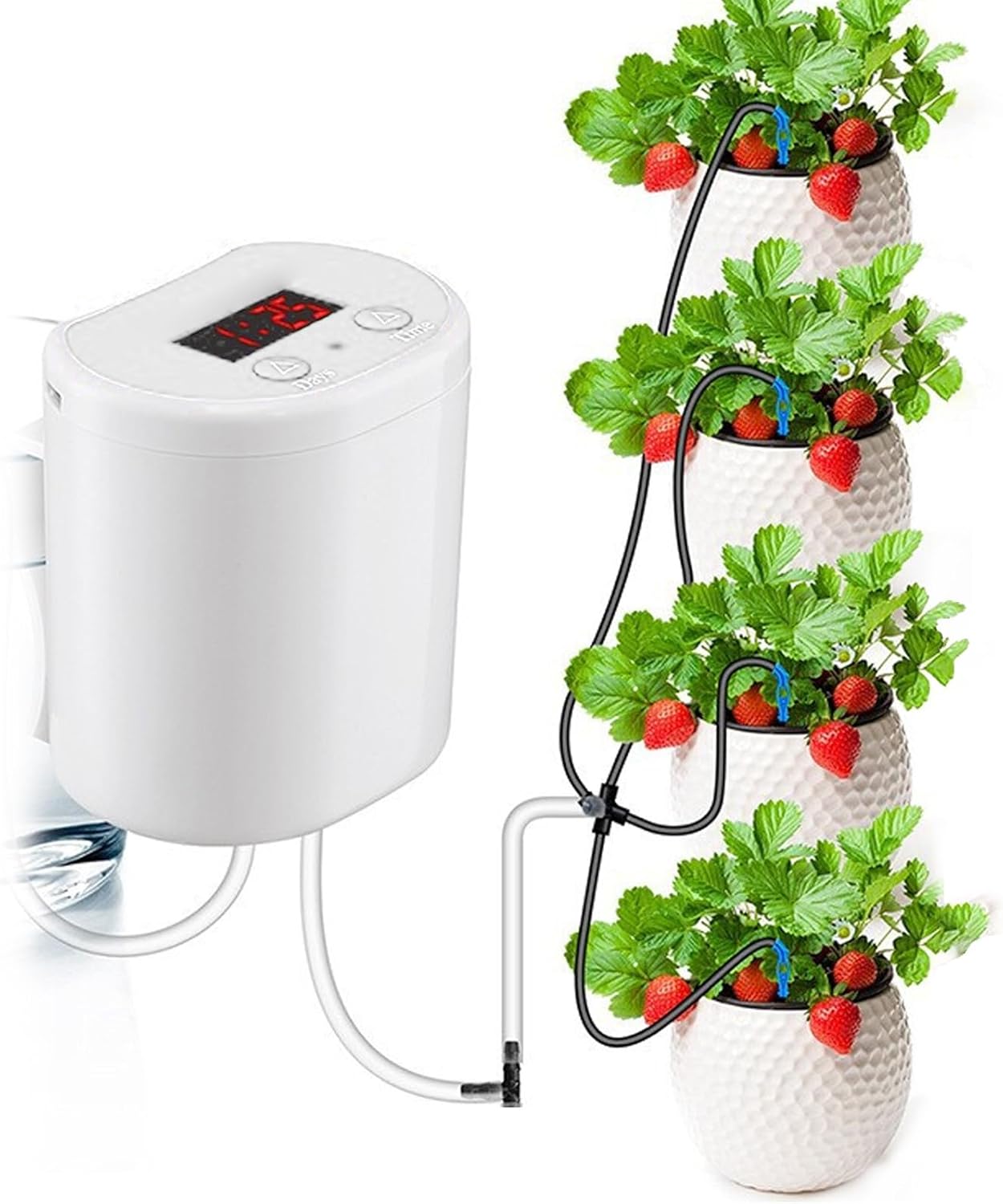 Automatic Plant Watering Irrigation Kit Solar Powered USB Charging Self Watering System for Garden Beds Patio Lawn Plants Indoor Outdoor Use ABS Material 805g