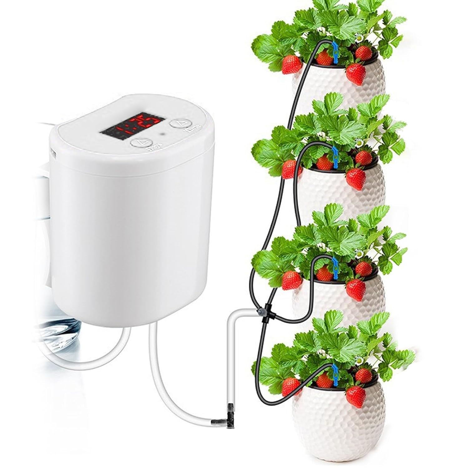 FLEXMAN Computerized Watering Units, 3W USB Photo voltaic Computerized Plant Self Watering Device Drip Irrigation Kits with Photo voltaic Panel for Outside Indoor Backyard Balcony Trip Whereas Away