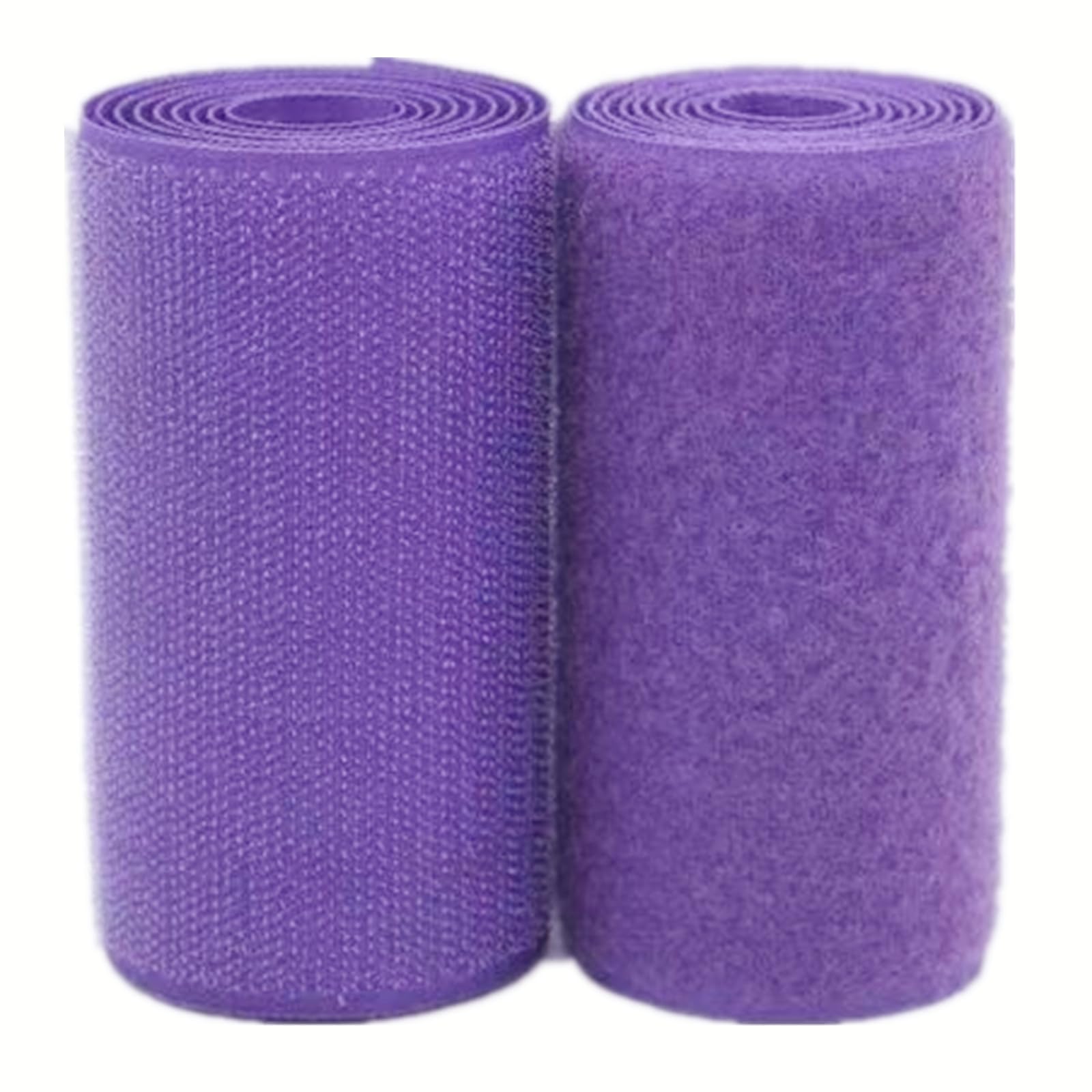 100mm Wide Hook and Loop Tape Sew On, Heavy Duty Purple Sewing Non Adhesive Strips Fastener Roll