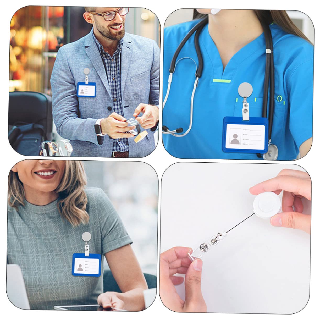 40pezzi Portacarte Retrattile Per Badge Clip Coperchio Per Tessere Id Accessori Per Studenti e Professionisti Design Leggero e Compatto