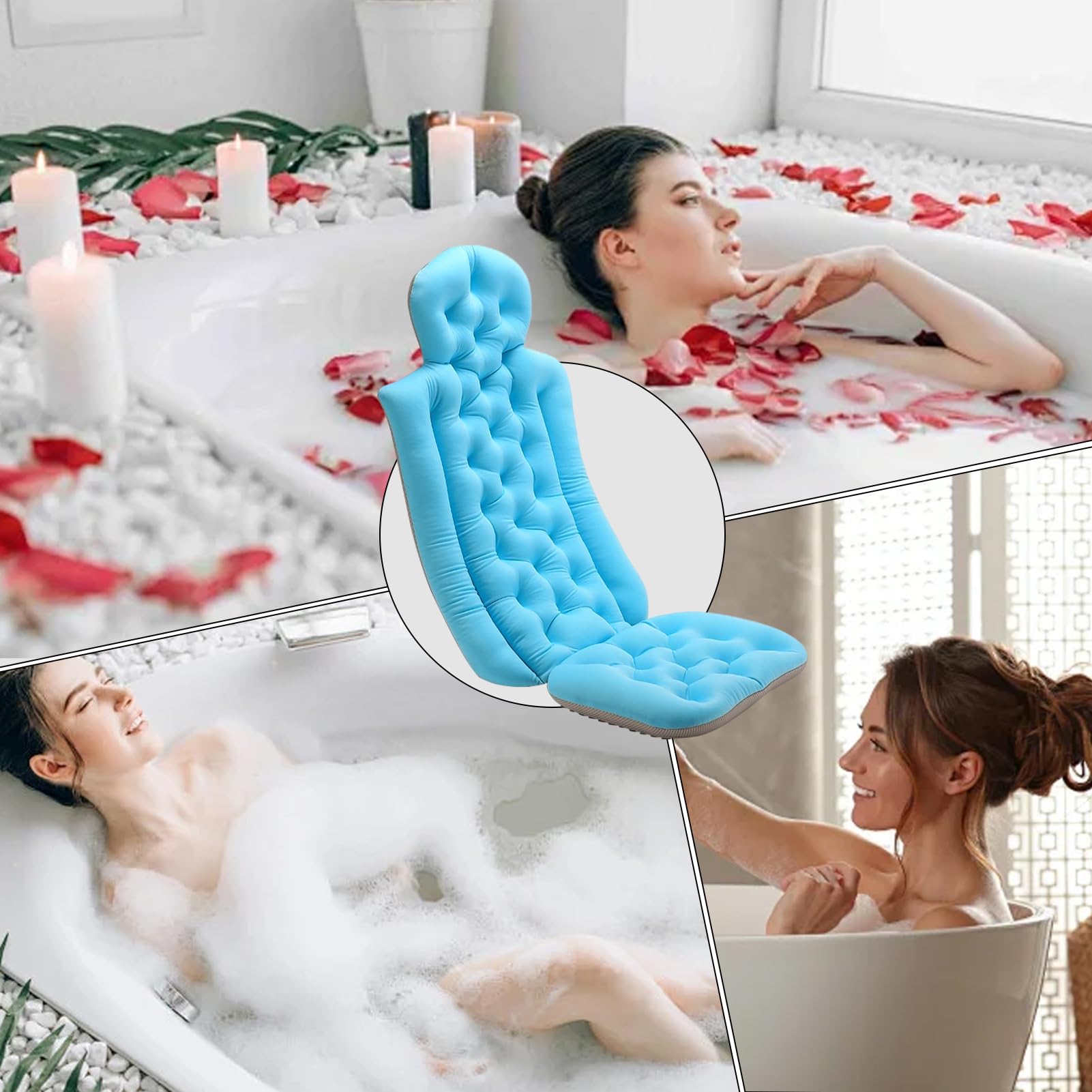 Cojín de baño para bañera, cojín de baño de Cuerpo Entero