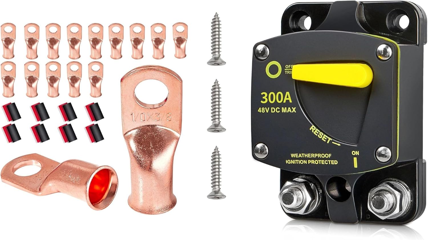 Amazon.com: RED WOLF 300A Circuit Breaker Manual Reset Switch 1 AWG - 3