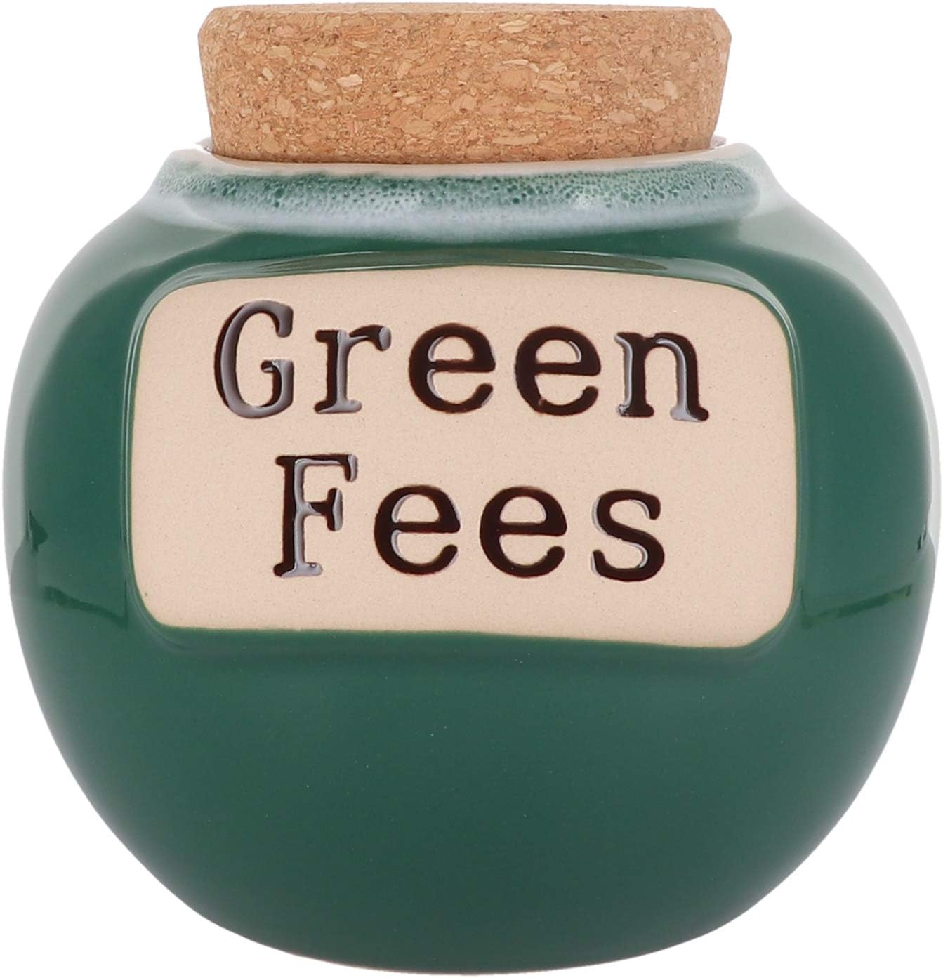 Cottage CreekGreens Fees Piggy Bank, Green Ceramic 6" Gift Boxed Money Bank with Cork Lid, Cute Gold Gifts for Men and Women, Storage Containers for Golf Accessories