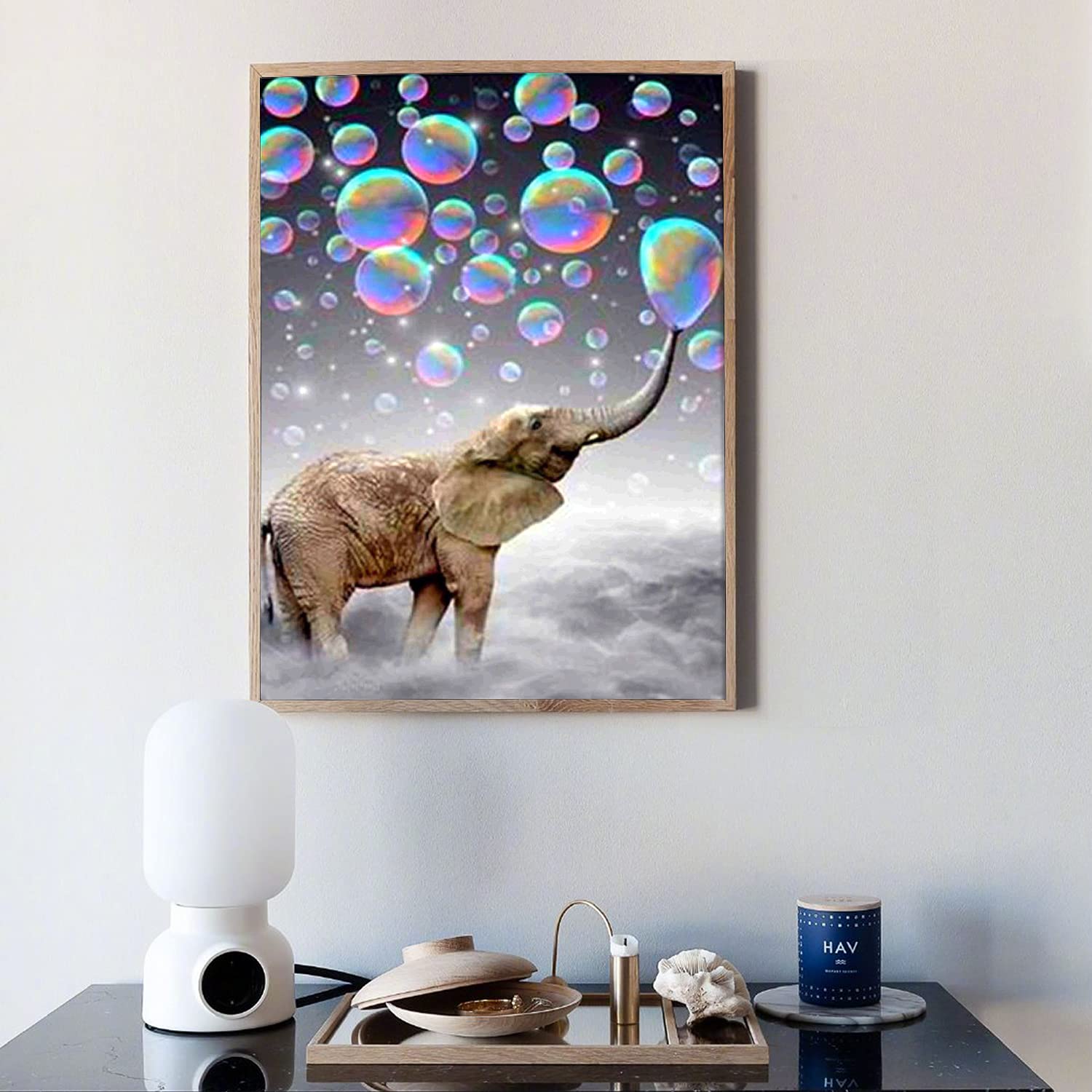 JISHSHAY Diamond Painting Tischdekoration – Elefant, Mit Basis & Zubehör (DIY, Strasssteine)