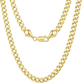 14K Gold Chain for Women Gold Cuban Link Chain for Men 5/6mm