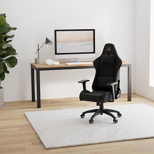 Corsair TC100 RELAXED Gaming Chair – Fabric – Motor Sports Inspired Design – Lumbar Cushion – Removable Memory Foam Neck Rest Cushion – Black - 2