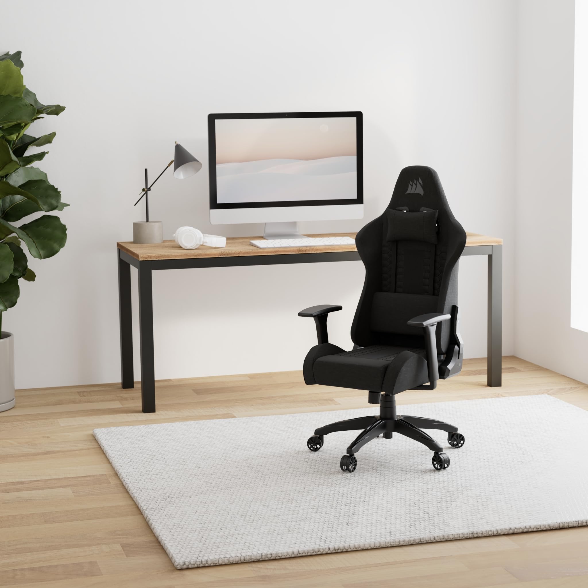 Corsair TC100 Relaxed-Rivestimento in Tessuto Gaming Chair, Nero