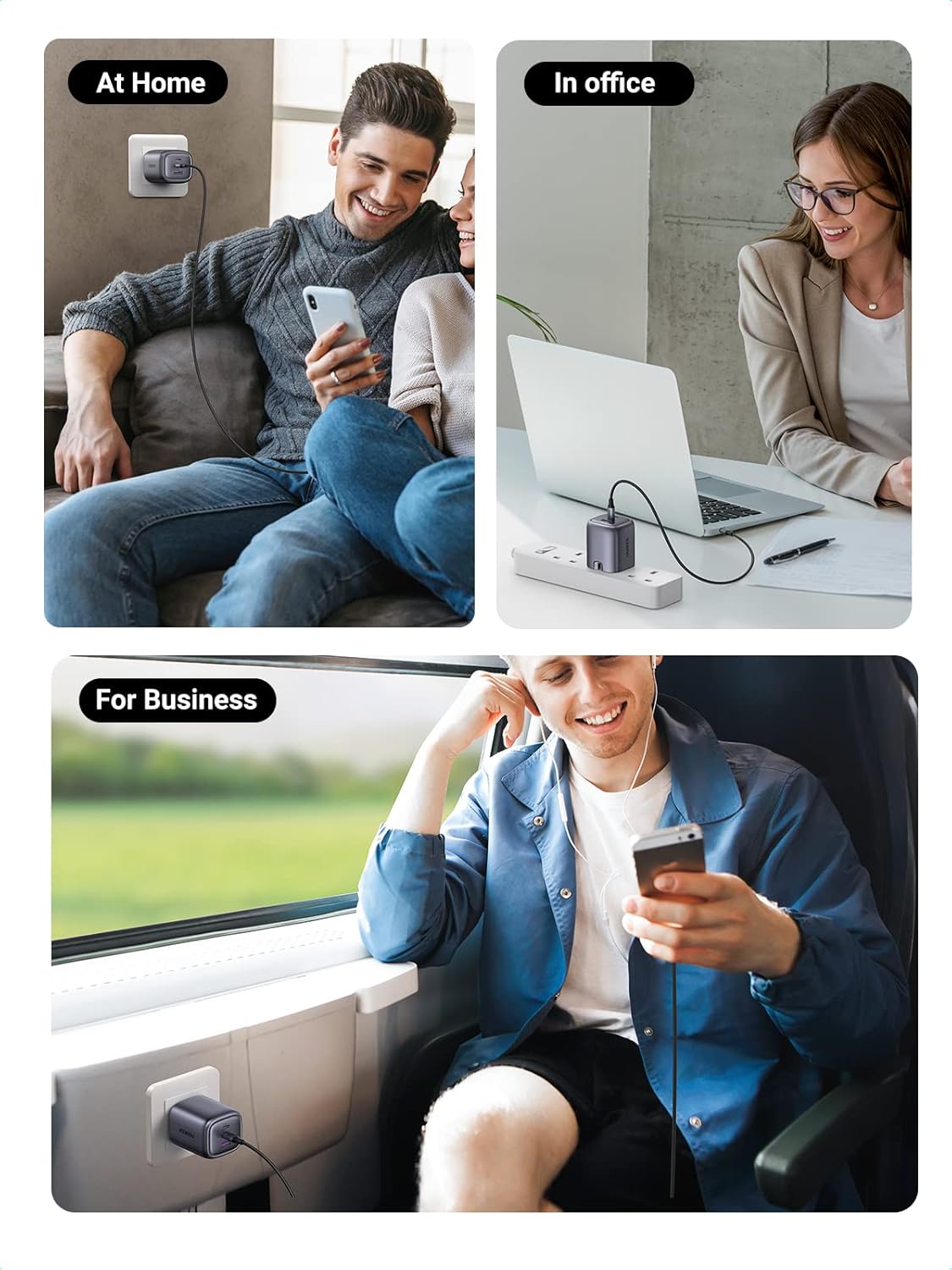 شارژر 65 وات UGREEN Nexode سه‌پورت قابل تاشو GaN