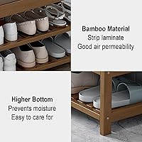 Vista 4 de Coat Rack, Wooden Hall Tree with Bench and Shoe Storage, 3-in-1 Freestanding Shoe Rack and Coat Rack for Entryway Living Room, 2-Tier Storage Shelf