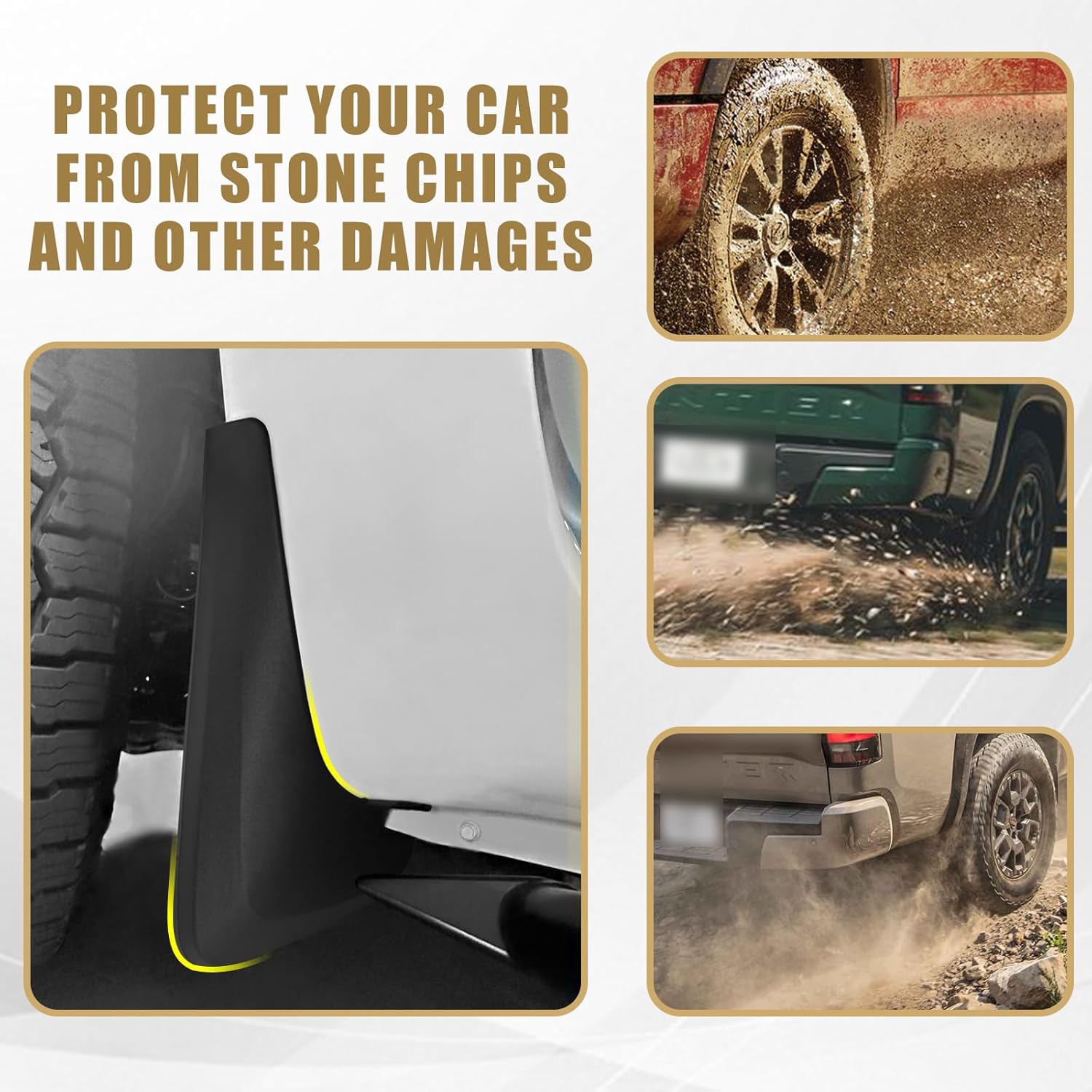 Muslogy for Frontier 2025 2024 2023 2022 Accessories Mud Flaps Splash Guards Mudguards 4PCS Front & Rear Splash Guard No Drilling Required Compatible with Nissan Frontier 2022-2025 (S/SV)