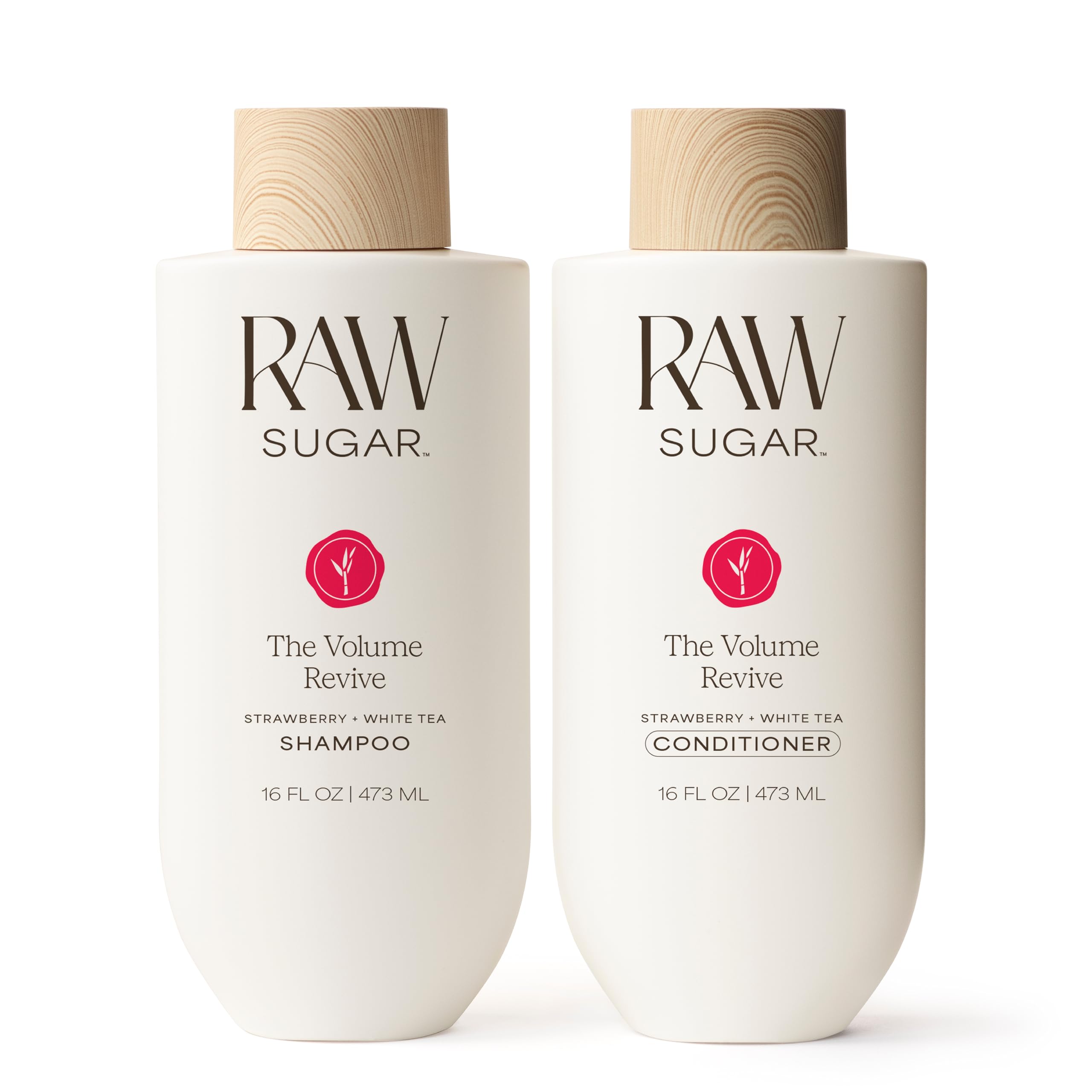 Raw Sugar Shampoo and Conditioner Set, The Volume Revive Hair Care Duo, 16 Fl Oz (2 Products) Boosts Volume, A Volumizing Haircare Bundle, Without SLS/SLES & Parabens, Color-Friendly, Vegan New Shampoo + Conditioner