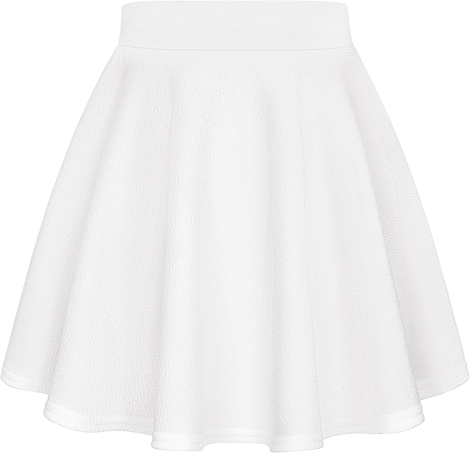 Auranso Girls Mini Skirt Stretch Waist Casual Flared Plain Pleated Skater Skirt