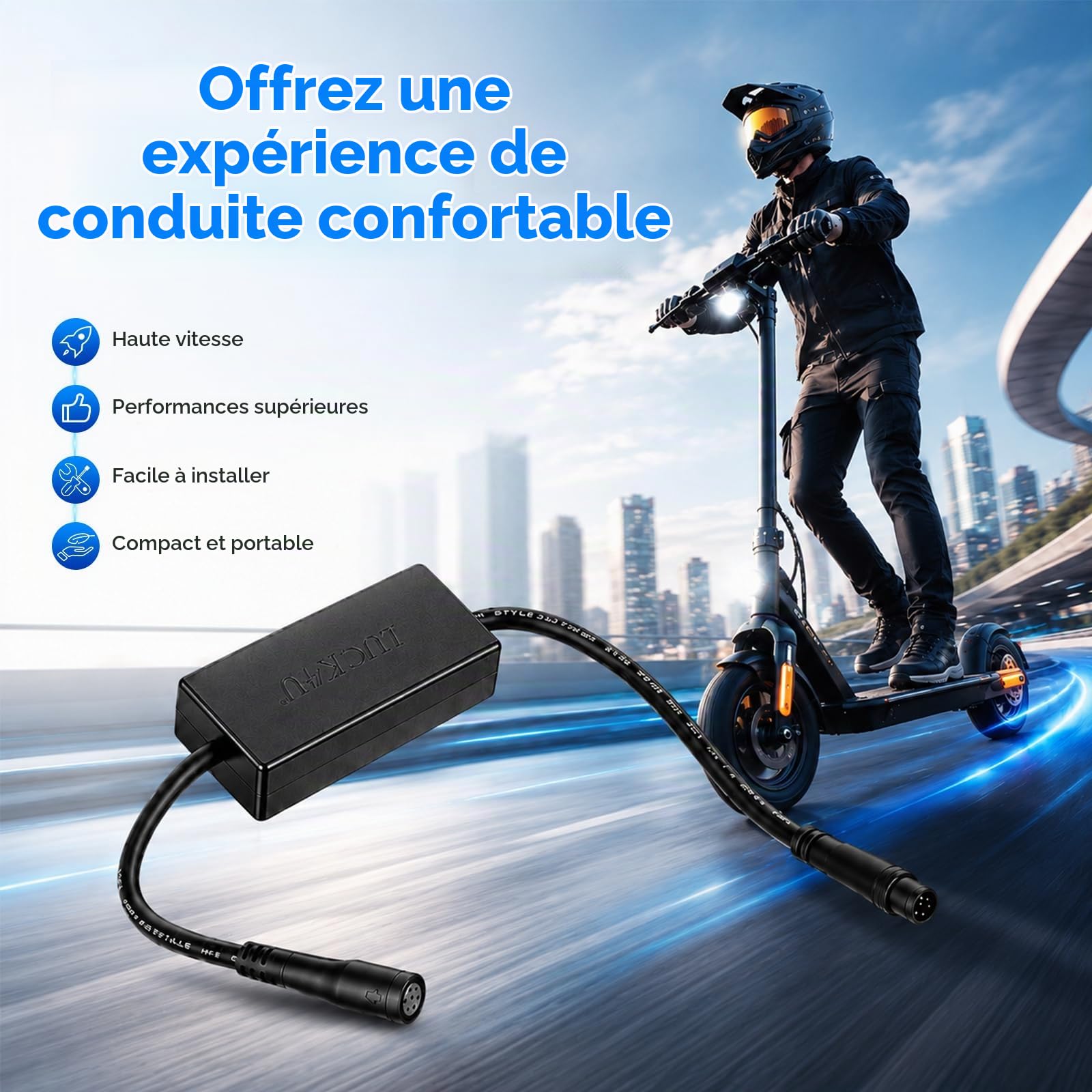 Puce De Réglage, Câble Déverrouillage pour Trottinette électrique Segway Ninebot F3/F3 Pro Amélioration La Vitesse Jusqu'à 40 Km/H La Vitesse sans Charge Bouton Déverrouillage Rapide