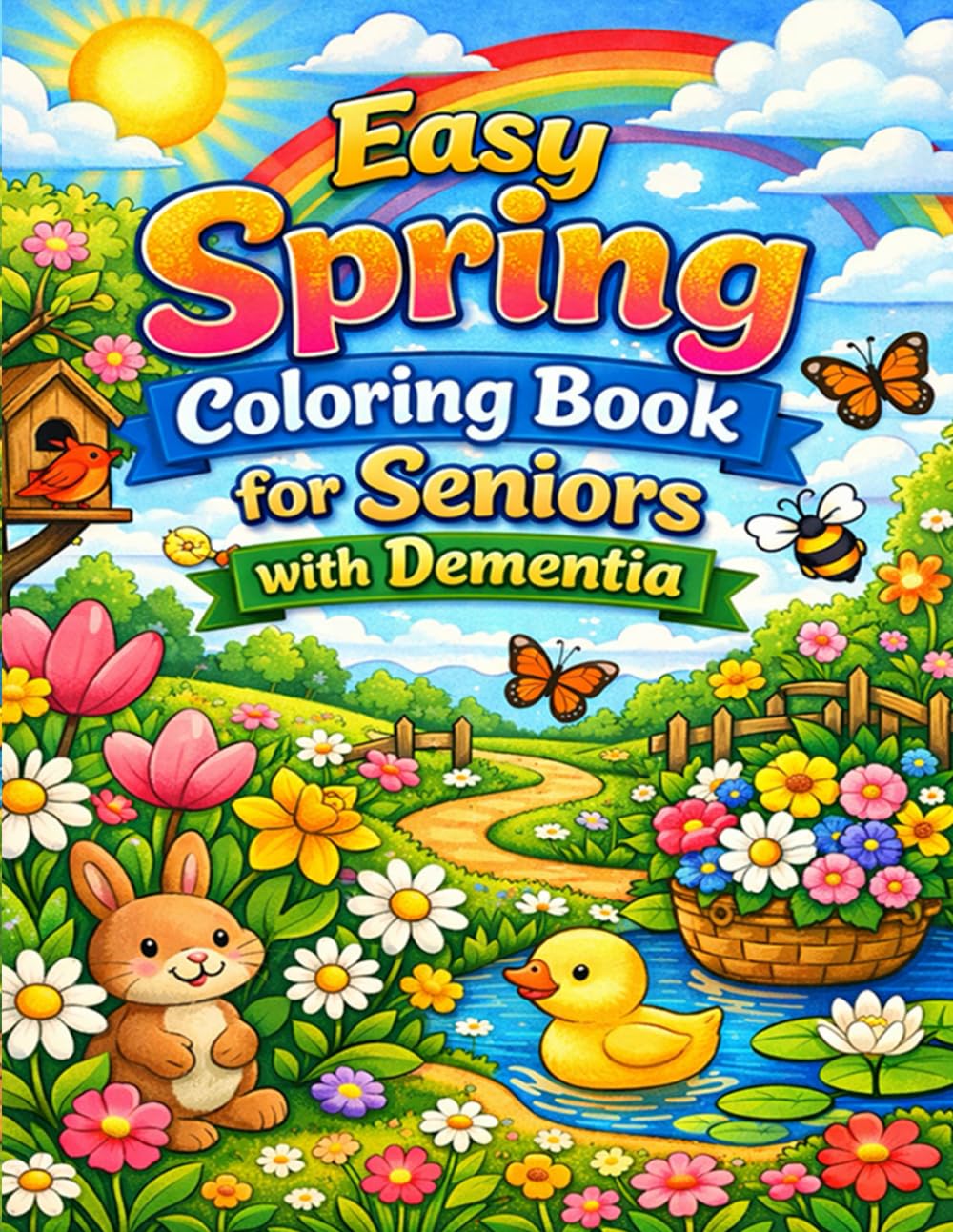 Easy Spring Coloring Book for Seniors with Dementia