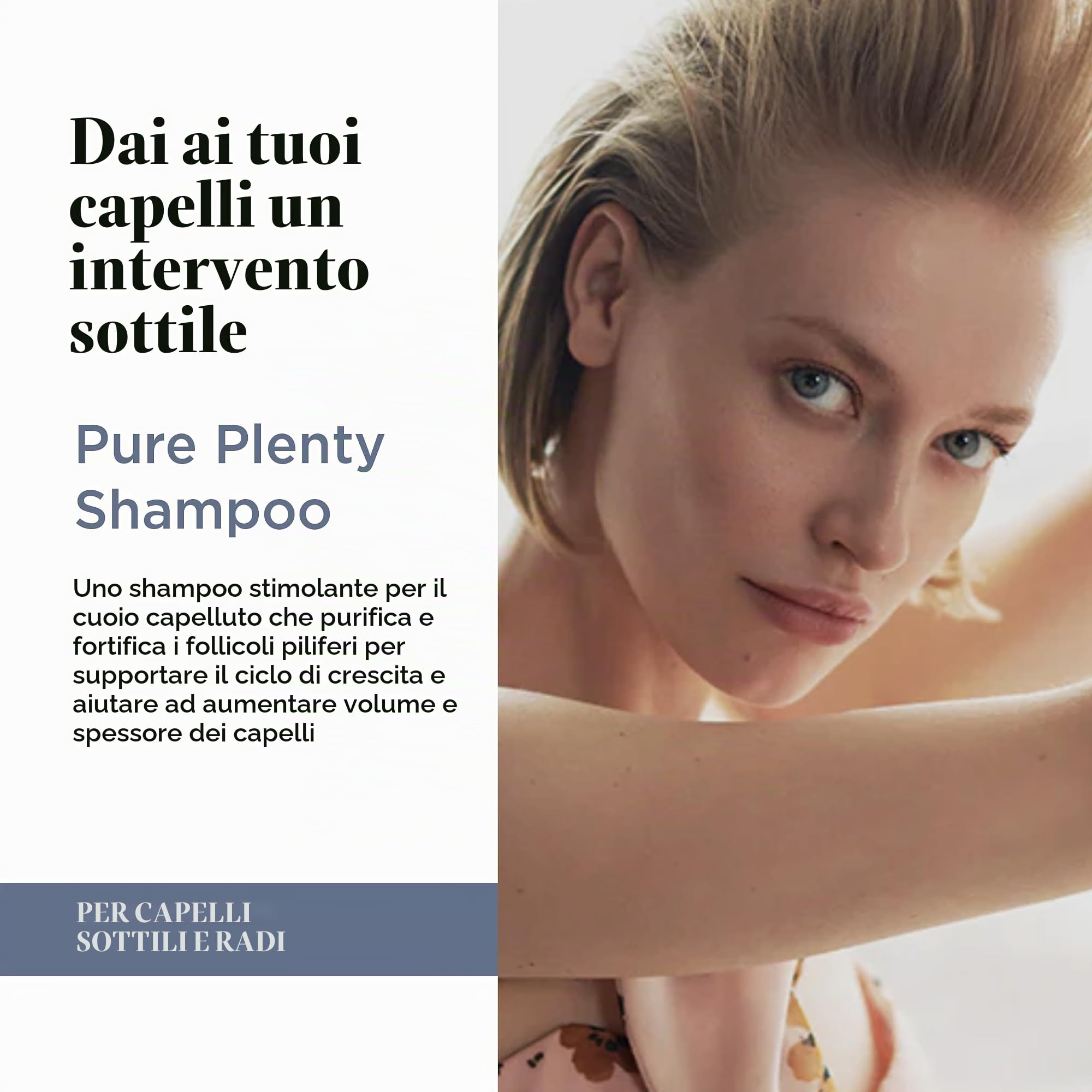 Intelligent Nutrients Pure Plenty Shampoo, Purifica e rinforza i capelli fini e diradati grazie a una formula biologica stimolante per il cuoio capelluto, promuove la crescita. (250 ML)