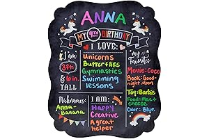 Reusable Chalkboard Style Unicorn Rainbow Birthday Sign