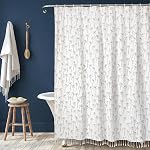 Folkulture Rideaux de douche ou de salle de bains hydrofuges, 72" X 72" Rideau de douche pour salle de bains, 100% Rideau de douche en coton recyclé (Coco Escape) - Taupe)