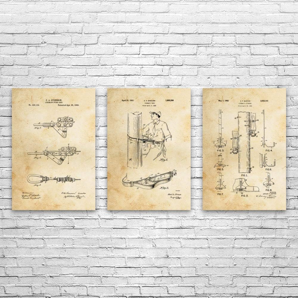 Lineman Tools Posters Set of 3, Lineman Gift, Powerline