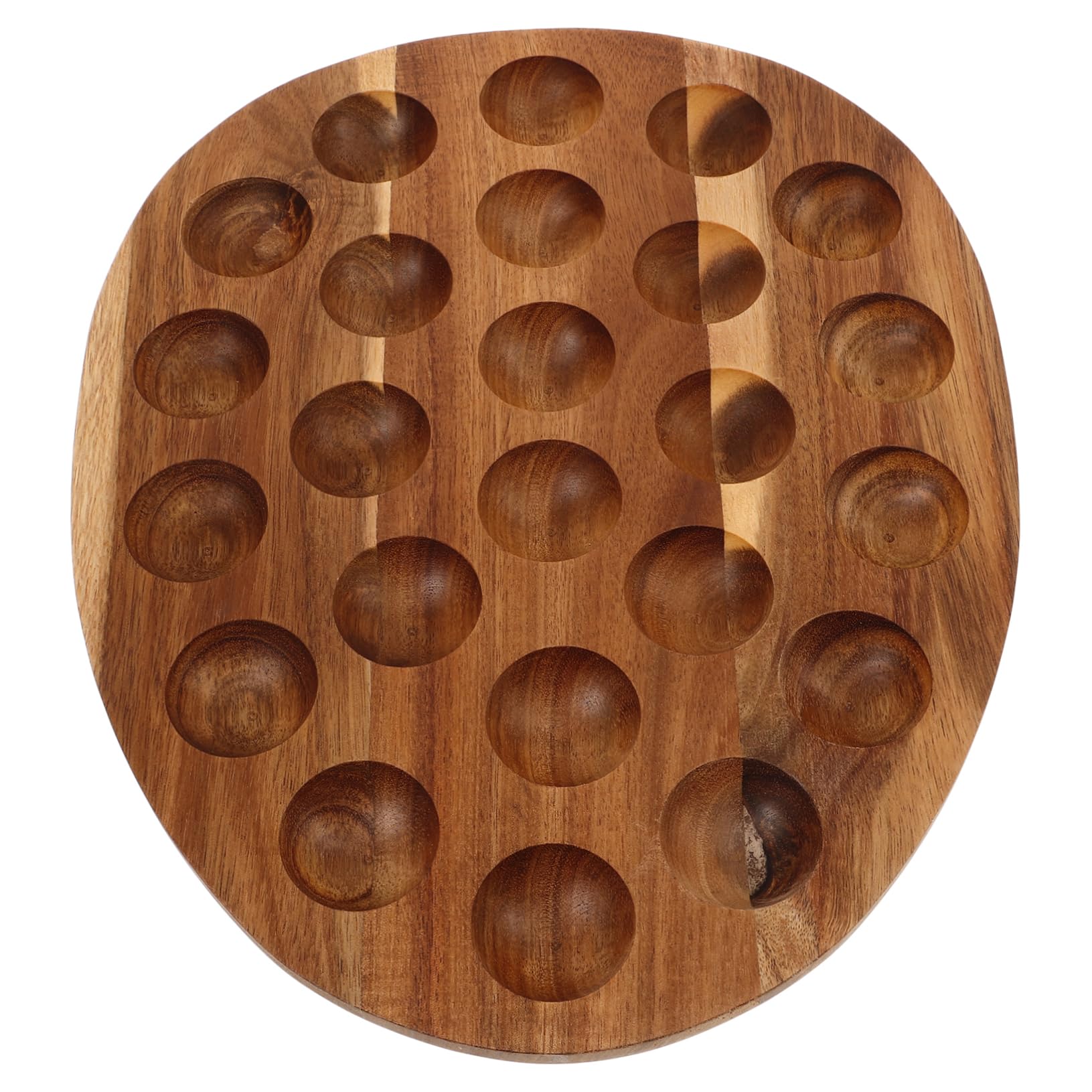 Cabilock Bandeja para Huevos Organizador de Huevos 24 Compartimentos de Madera Natural Almacenamiento Resistente para Nevera y Cocina para Uso Familiar y Mesa de Comedor