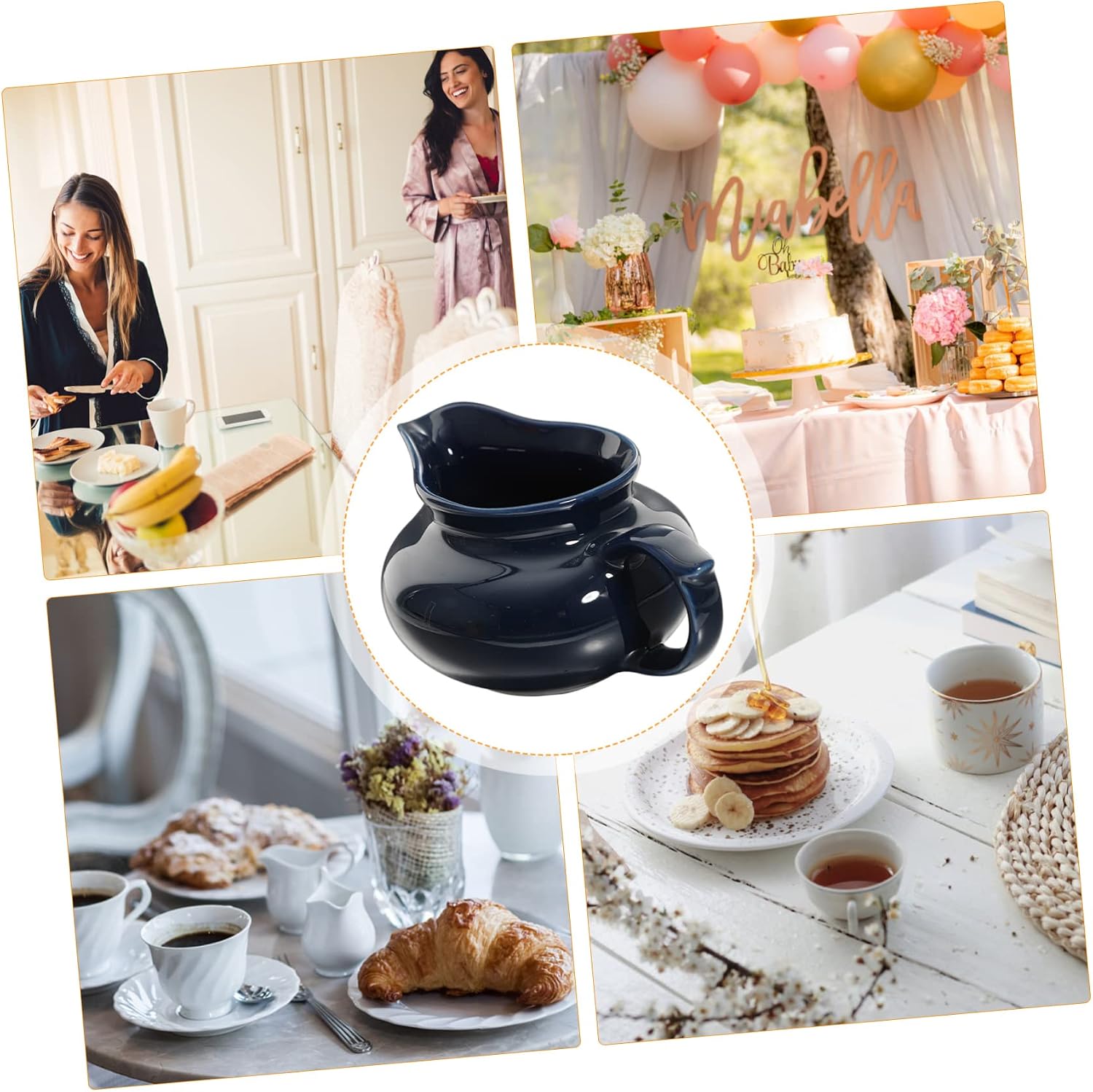 Ceramic Gravy Boat Sauce Cup for Family Sharing and Individual Serving