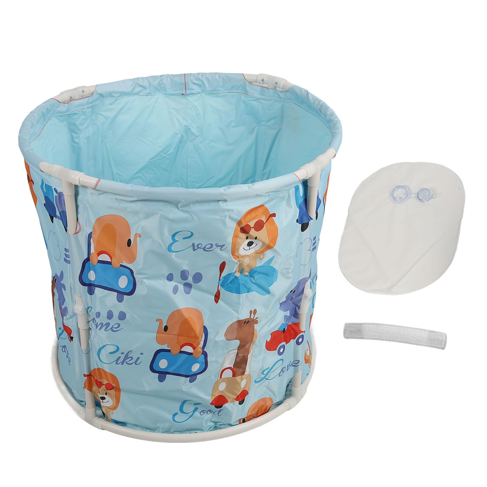 Bañera plegable, bañera redonda portátil para niños y adultos, diseño de preservación del calor con material espesado, bañera de hidromasaje plegable que ahorra espacio para el