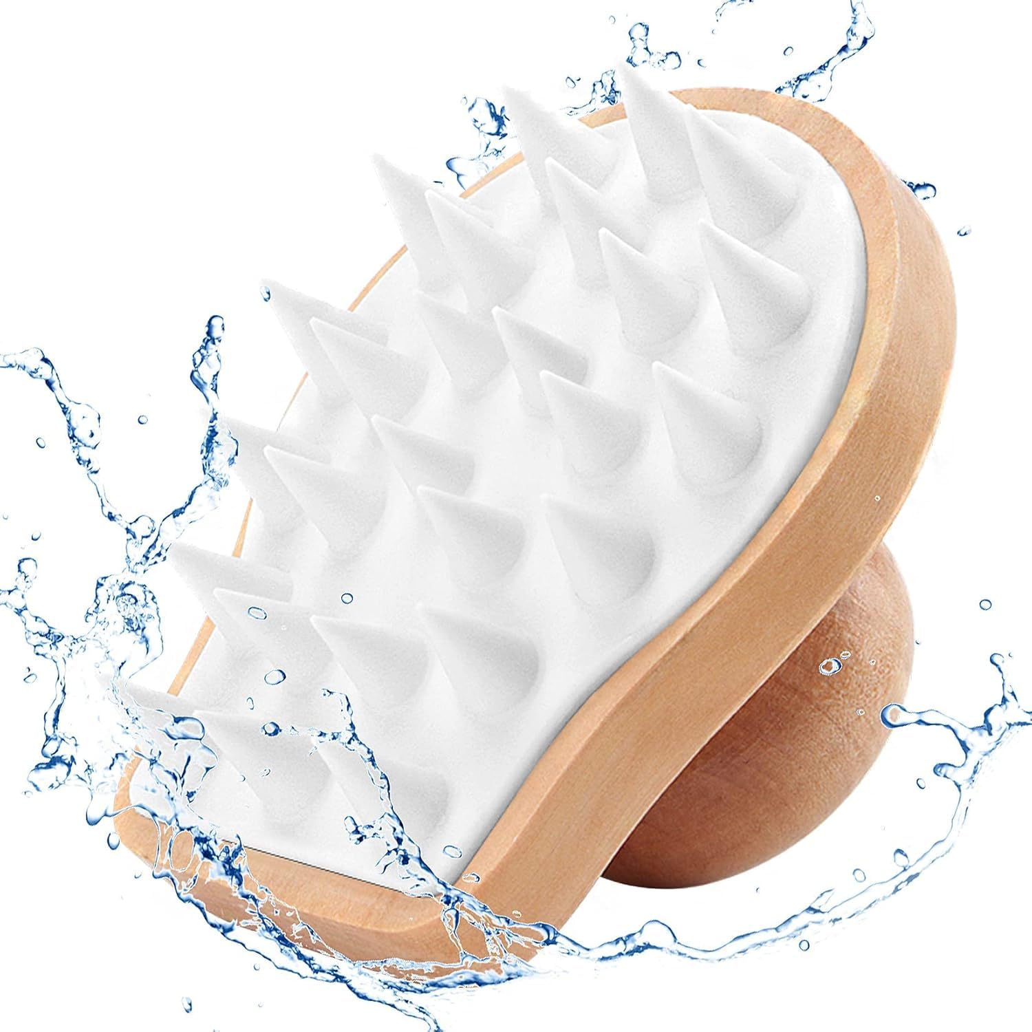Silicon Bristles Bath & Body Brush for immense pleasure, Shampoo Brush, For Wet & Dry Hair, for Men and Women All Hair Types Help Hair Growth Exfoliate & Anti Dandruff, Massager Body Brush, Hand-Held, Portable Relieve Tense Muscles & Head-image-11