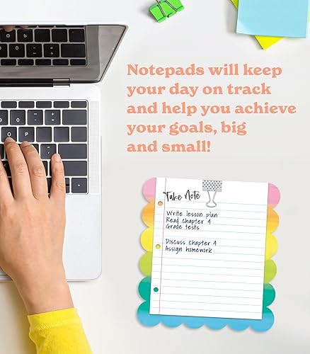 Miniatura 3 de Carson Dellosa Bloc de notas inspirado creativamente, bloc de notas arcoíris de 50 hojas para lista de tareas y lista de verificación, organización