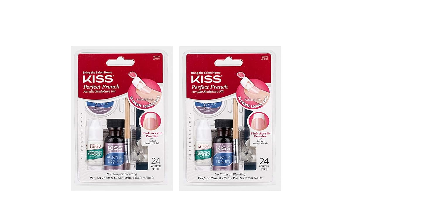 2PACK Kiss Nails PERFECT French Acrylic Sculpture Kit AKF01 Beauty & Personal Care