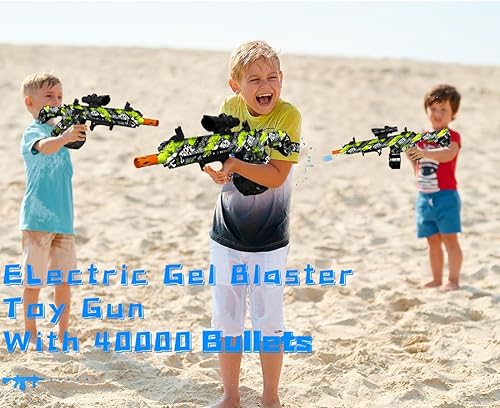 Vista 39 de JIFTOK - Pistola eléctrica de bolas de gel, lanzador automático de bolas de salpicaduras de alta velocidad con más de 60000 y gafas, juguetes