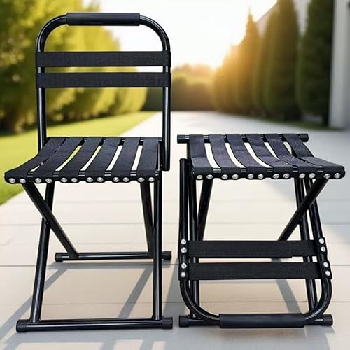 Miniatura 6 de Silla de campamento plegable para taburete de campamento, reposapiés de gran tamaño de 24 pulgadas, 500 libras, silla de campamento plegable