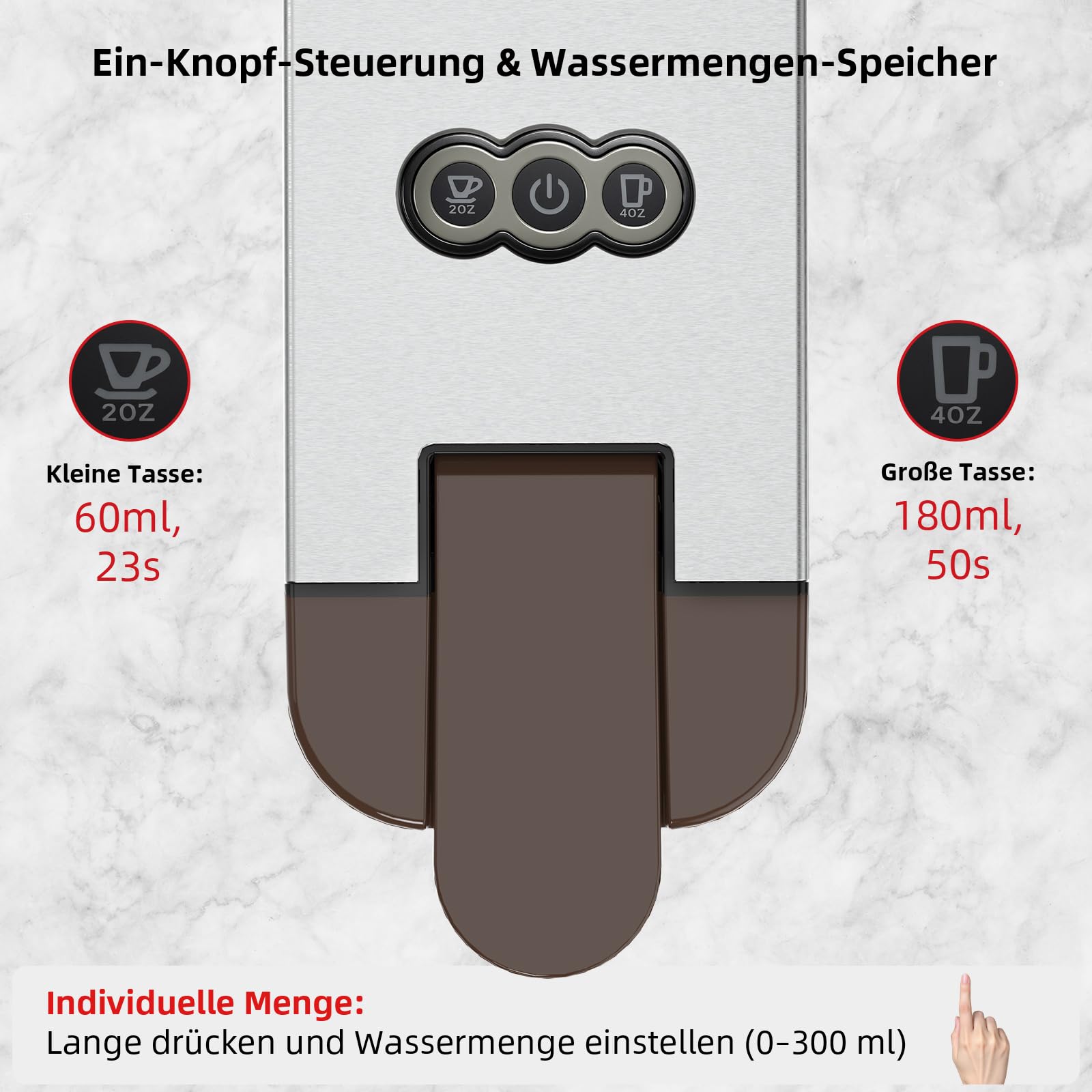 KOTLIE Kaffeemaschine, 4-in-1-Kaffeemaschine für NES/DG/Kaffeepulver/ESE(44mm),19 Bar,800ml