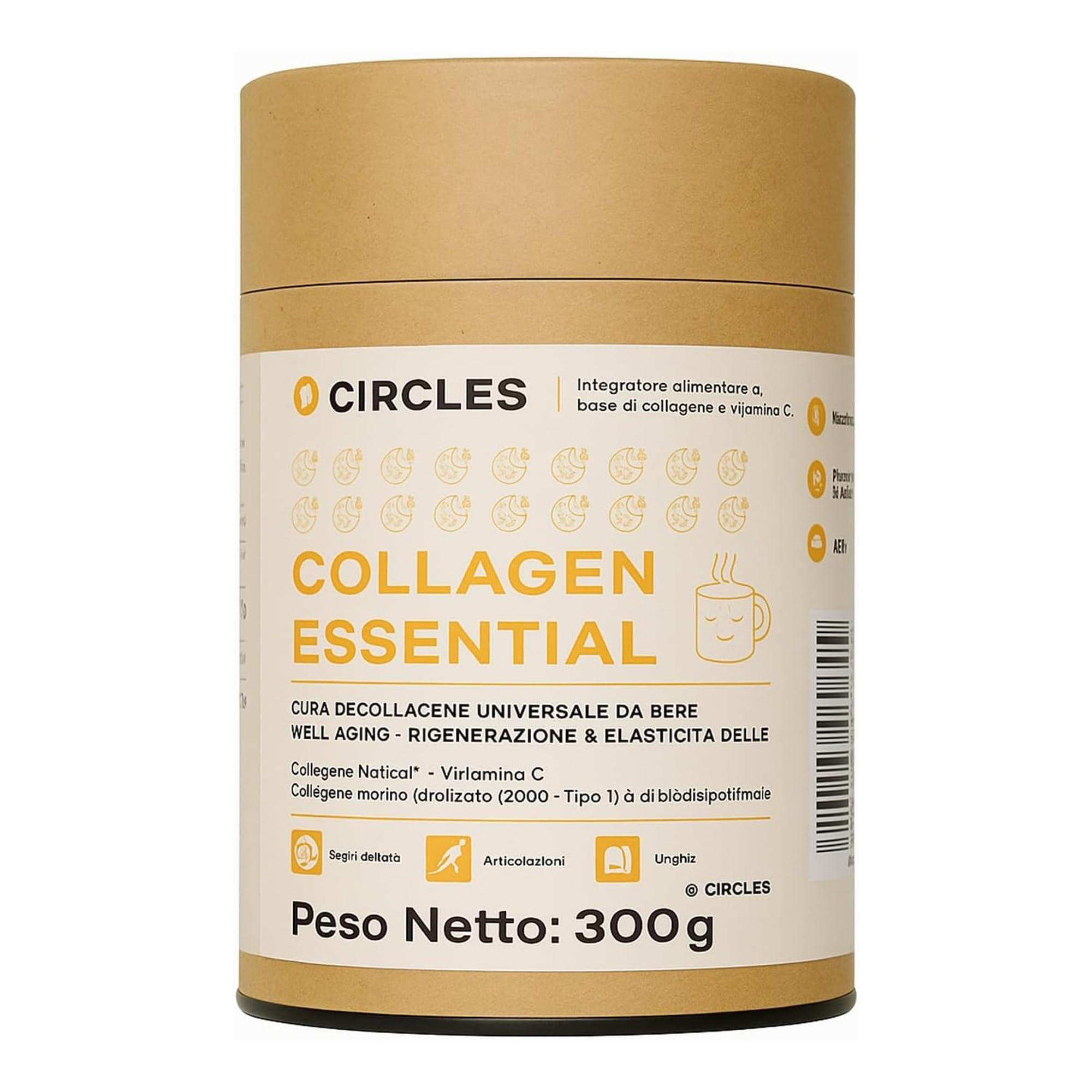 Pelle, Capelli e Unghie – Collagene Marino Puro Alto Dosaggio + Vitamina C | Potente Anti-Age, Articolazioni Flessibili e Bellezza dall’Interno | Gusto Neutro (Formato 30 Giorni New Pack)