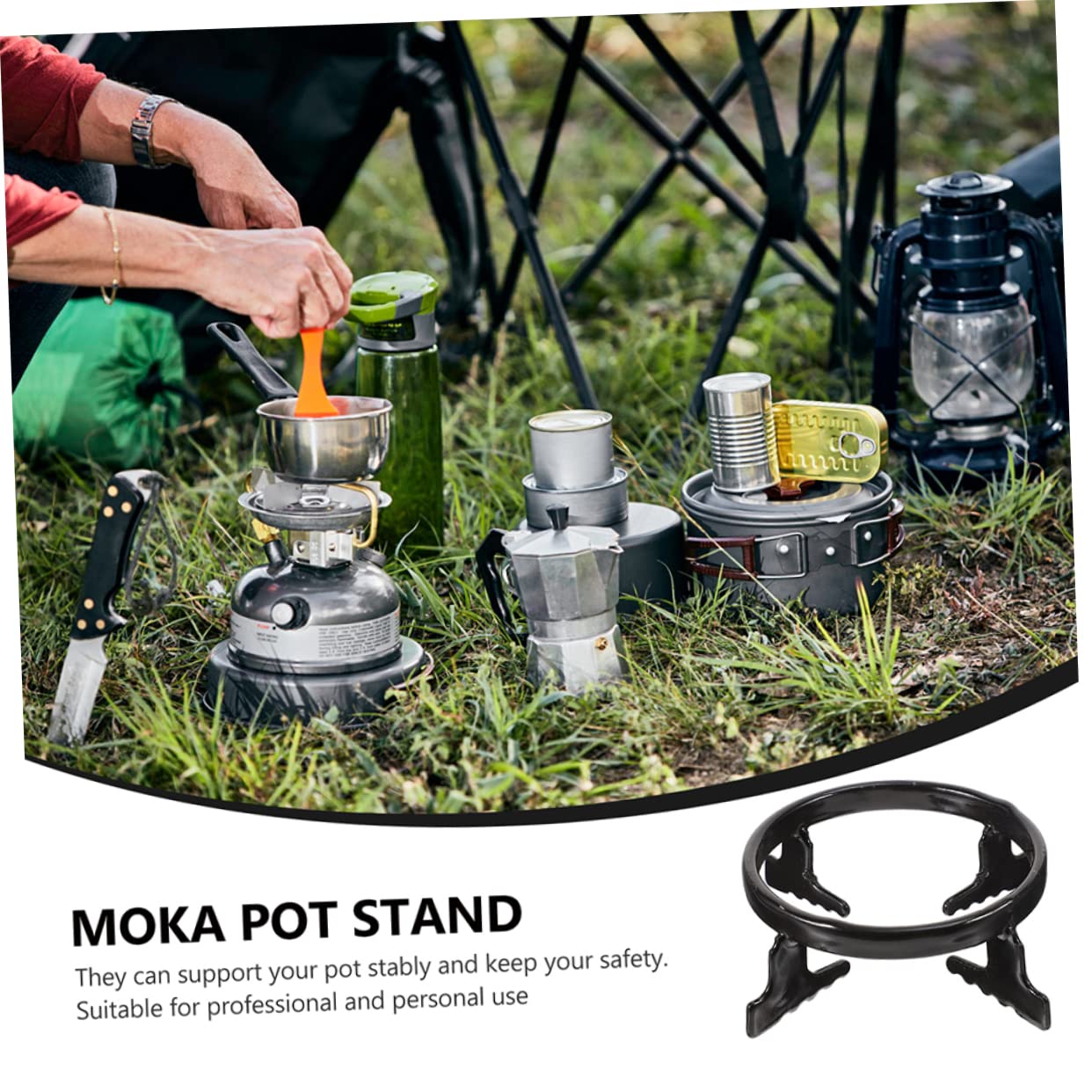 DOITOOL Soporte para Estufa de Gas Hierro Resistente 2 Piezas, Anillo para Cafetera y Ollas Pequeñas, Rejilla Multifuncional para Cocina Doméstica, Accesorio Compatible para Café y Gas