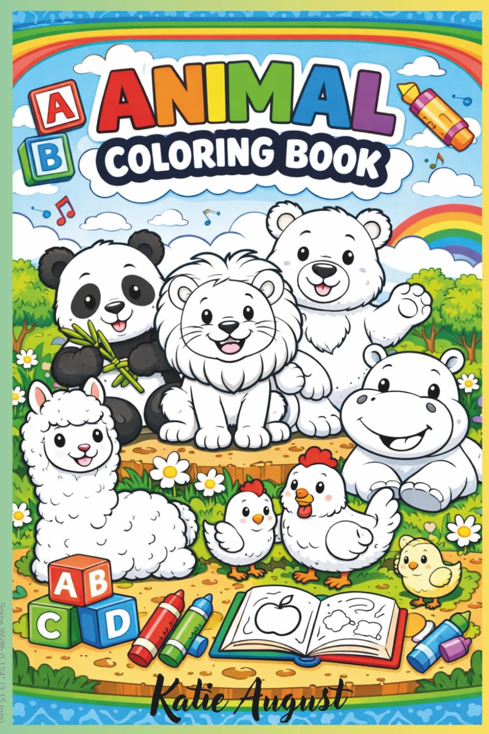Animal coloring book: Simple and cute animal coloring book in alphabetical order