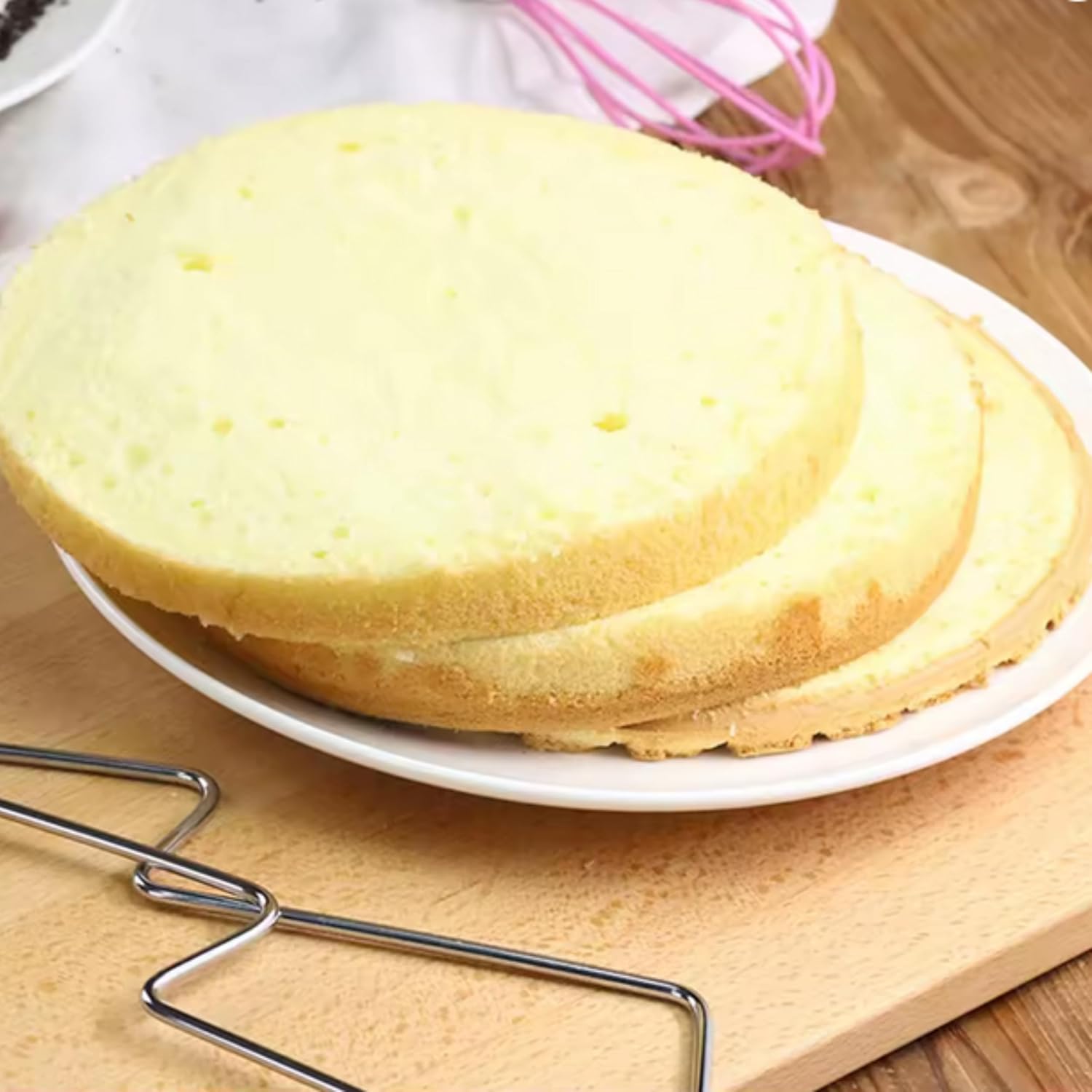 Double Rope Cake Divider - Twin Wire String Knife - Cheese and Cake Cutter - Stainless Steel Wire 30cm - Width 33cm - Clean and Regular Cut