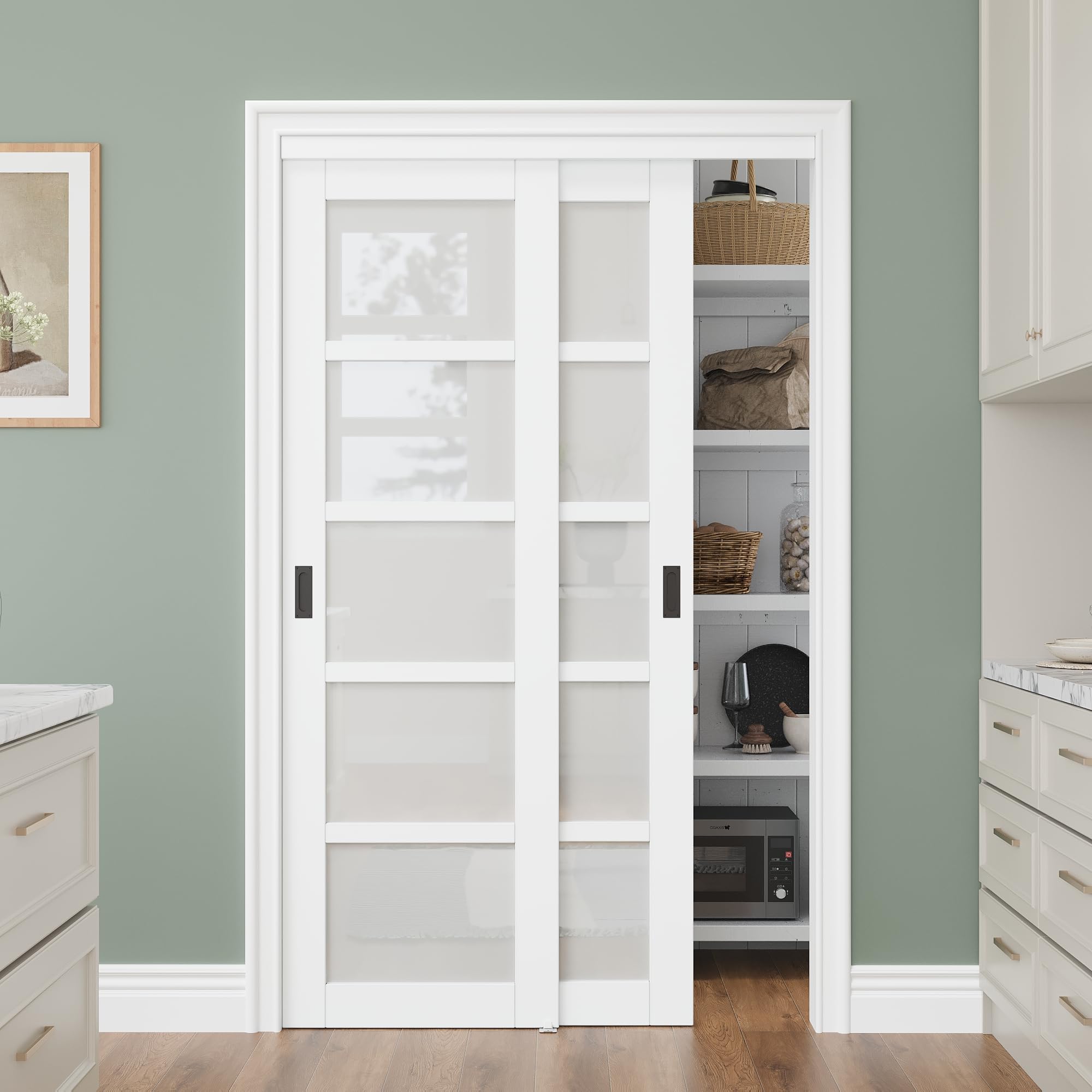 Amazon.com: Bypass Glass Sliding Closet Door 48x80, Double Closet