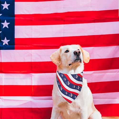 Miniatura 2 de PTDECOR Bandana para perro con la bandera estadounidense del 4 de julio, pañuelos reversibles triangulares para perros medianos y grandes (estilo 2,