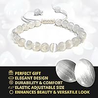 Vista 297 de Adjustable Crystal Bracelet – Gemstone Bead Bracelet with Adjustable Macrame String – Chic Gemstone Bracelet for Men and Women – 8mm Round Healing