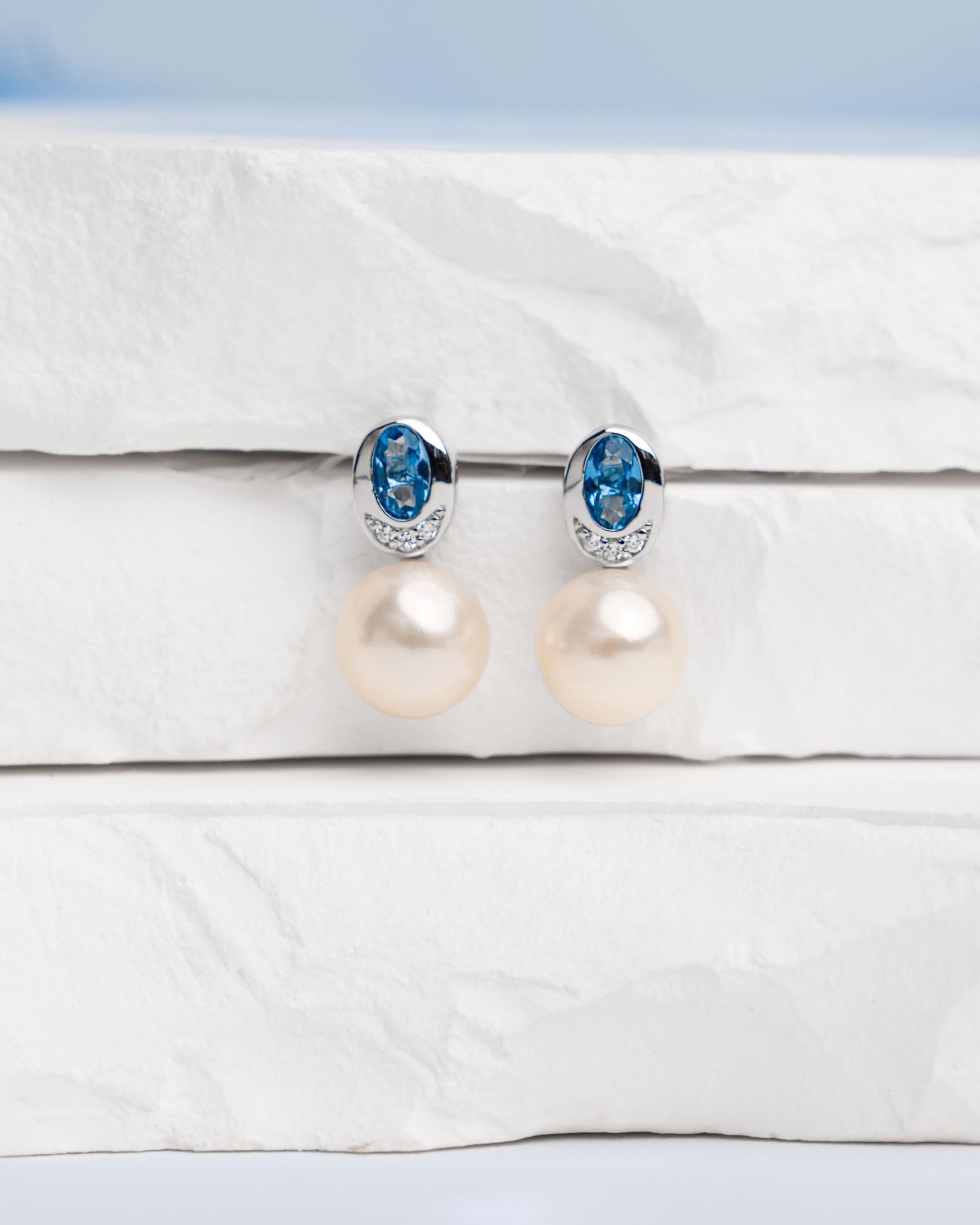 SECRET & YOU Orecchini Donna Perle Coltivate d'Acqua Dolce e Zirconi | Design Tu ed Io | Argento 925 Rodiato