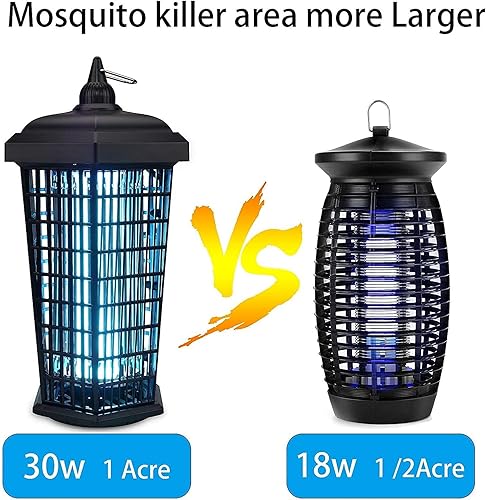 Miniatura 6 de Bug Zapper, matamosquitos eléctrico de 4200 V para interiores y exteriores, 30 W, impermeable, mata insectos, lámpara de bombilla electrónica para