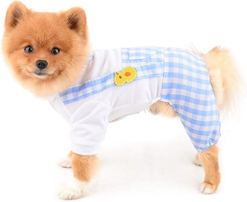 Miniatura 2 de Trajes de perro para perros pequeños, camisas de verano con pantalones a cuadros, overoles de una pieza para gatos, cachorros, ropa de chihuahua,