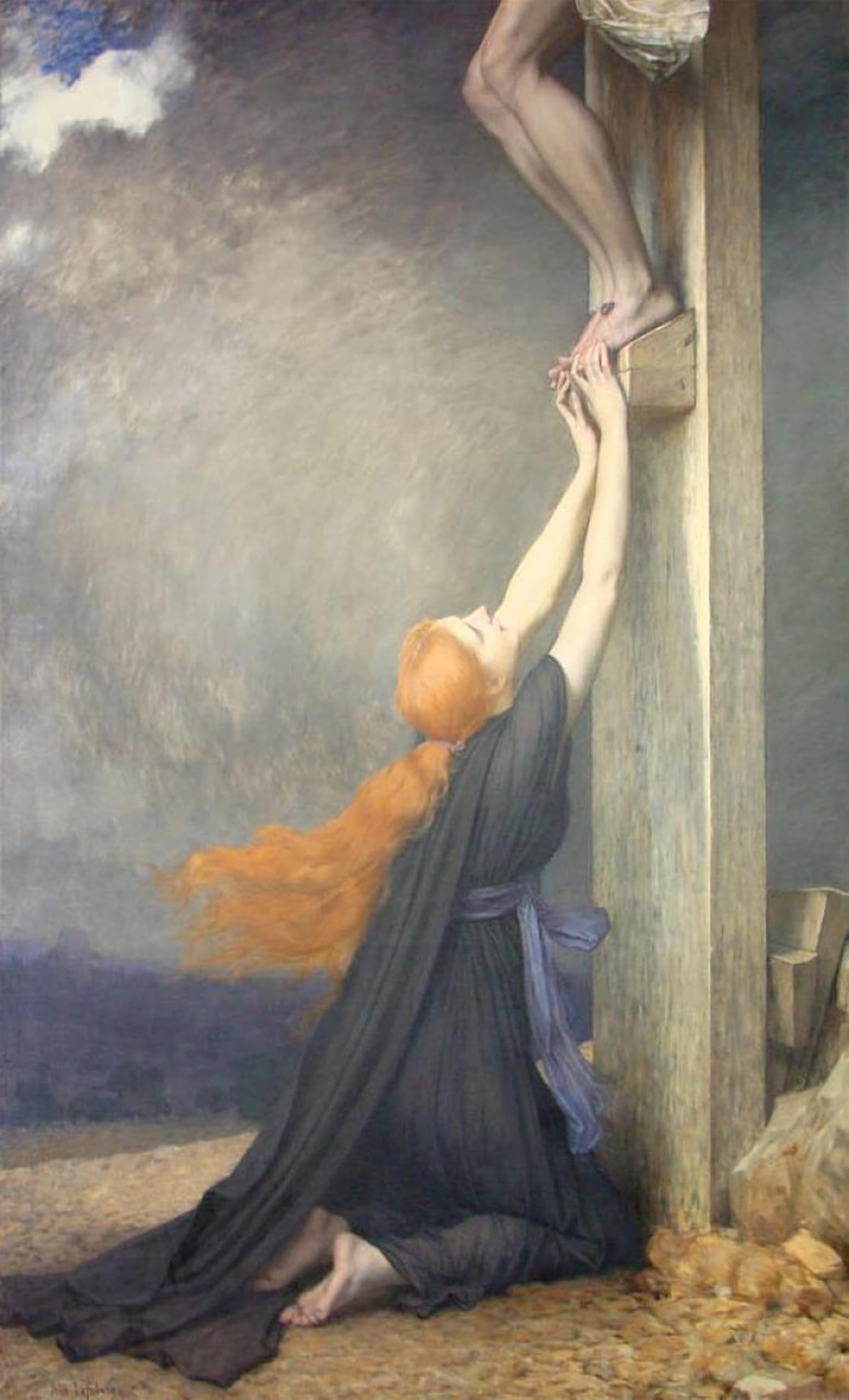 POSTERIIk Famous Print Pop Art Wall Art Graffiti the Sorrows of Mary Magdalene by Jules Lefebvre Art Prints for Home Decor 60x90cm