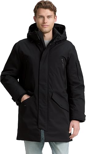 TOM TAILOR Hombre 1046991 Parka 29999-Black M, 29999 - Black, M