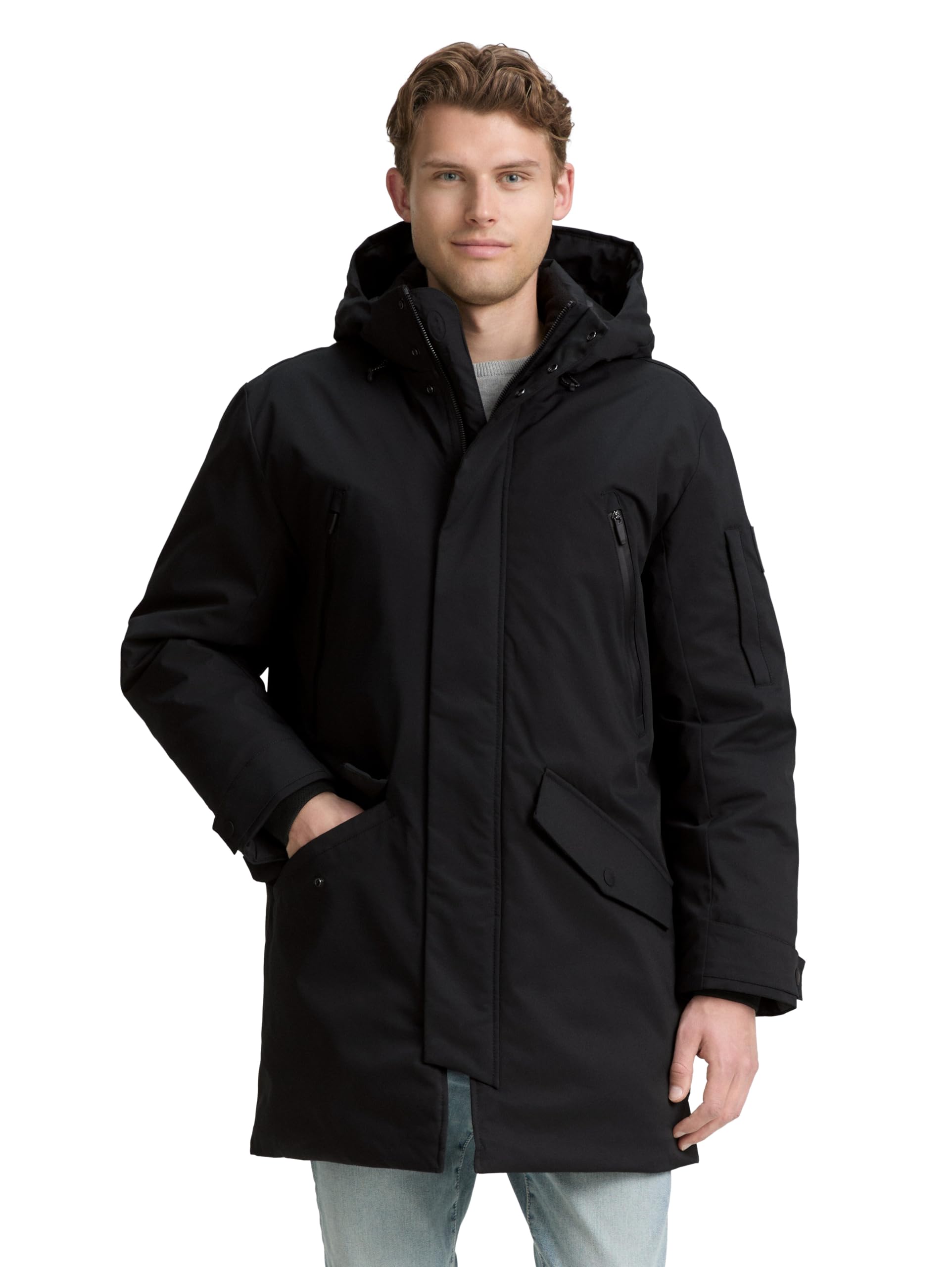 TOM TAILOR Herren 1046991 TT.PRO.TECH Parka mit abnehmbarer Kapuze
